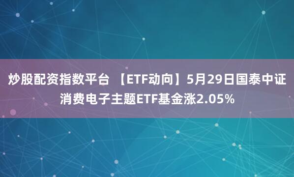炒股配资指数平台 【ETF动向】5月29日国泰中证消费电子主题ETF基金涨2.05%