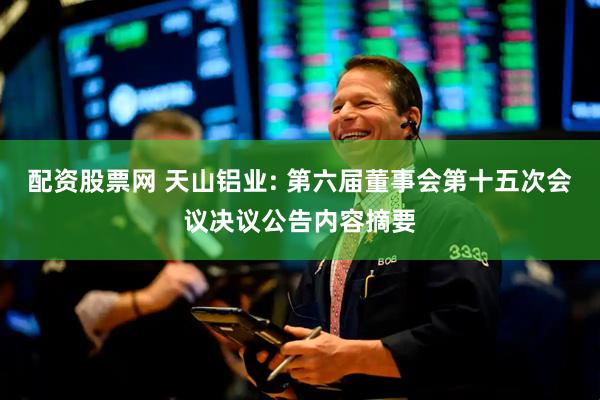 配资股票网 天山铝业: 第六届董事会第十五次会议决议公告内容摘要